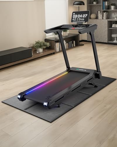 Foldable Treadmill Mat - Non-Slip, Waterproof, Shock Absorption - Black