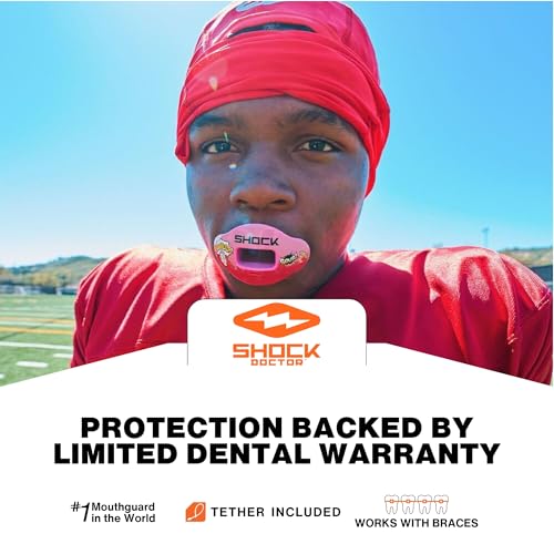 Max Air Flow Mouth Guard for Football, Hockey, Lacrosse - Full Protection with Lip Guard, Compatible with Braces