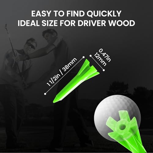VEASAERS 1.5 Inch Golf Tees 300 Pack Green Plastic Golf Tees