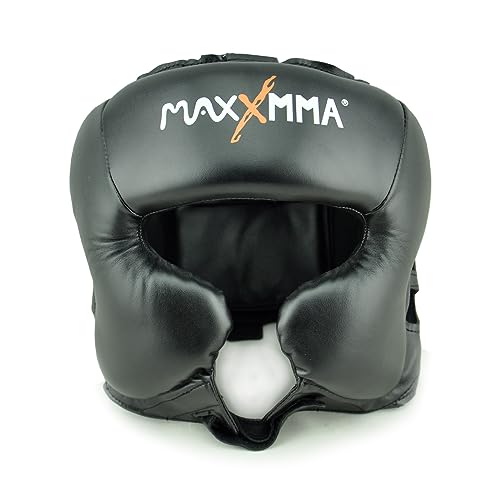 MaxxMMA Black L/XL Boxing MMA Headgear for Training & Sparring
