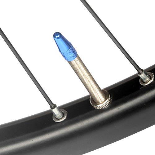 Aluminum Presta Bicycle Valve Caps - 6pcs Set, Blue
