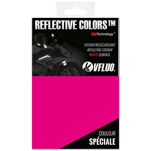VFLUO Reflective Sticker Sheet for Bikes & Helmets - Pink 4x6 in - 3M Technology for High Visibility