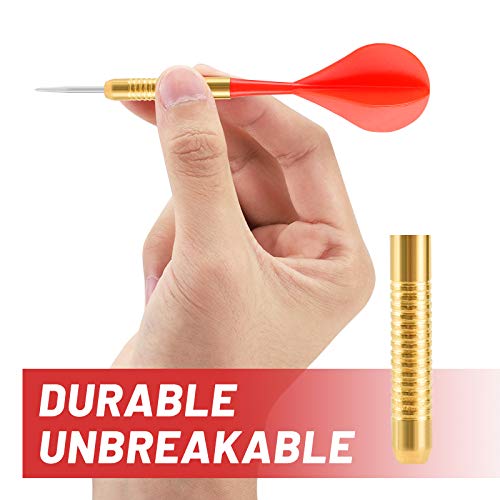 Steel Tip Dart Set - 12 Pack, 16g Metal Darts for Dartboard