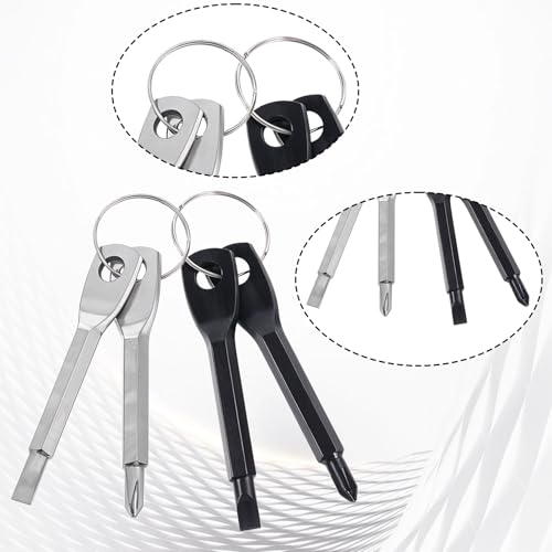 8 Pieces Chain Flathead Screwdriver Set Pocket Keychain Screwdrivers Tools Set Outdoor Tool Gadgets Kit Travel Mini Screwdriver Repairing Tool with Keyring Key for Dad Gift Electrician DIY