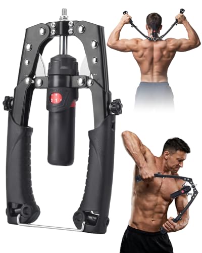 Hydraulic Power Chest Expander - Adjustable Resistance Arm Trainer - Black