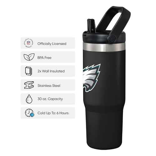 Insulated Travel Mug with Straw - 30oz Team Logo Tumbler