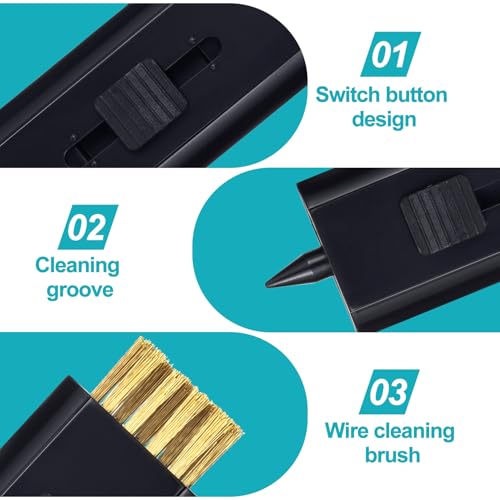 Retractable Golf Club Cleaner Brush - 2 Pack, Black