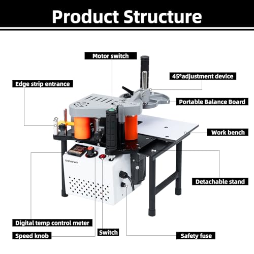 Portable Edge Bander Machine – Adjustable Speed, 110V, Double-Sided Glue