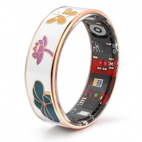 Yihou Enamel Smart Fitness Ring for Women with Heart Rate & Sleep Tracking - Size 7