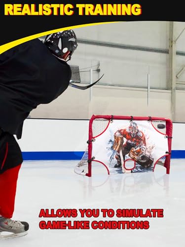 Mini Steel Hockey Net with Shooter Tutor - 30" x 20"