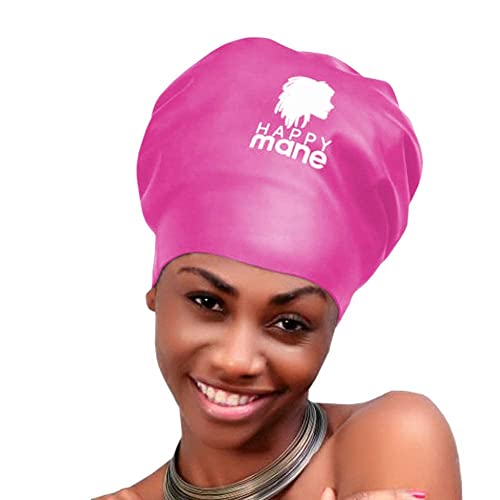 Happy Mane Silicone Swim Cap for Dreads - Pink - Fits Braids & Locs