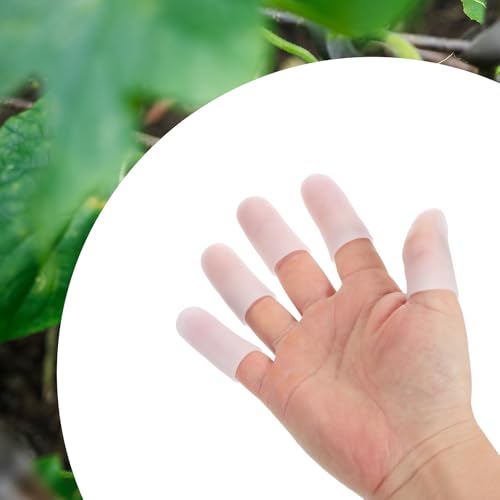 Silicone Gel Finger Cots - 1.6" White Fingertip Protectors (10 Pcs)