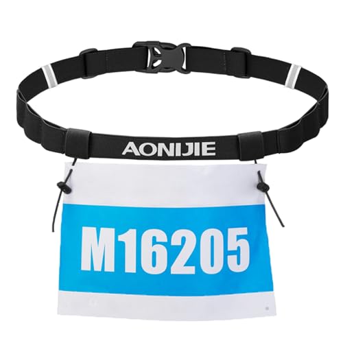 Running Bib Holder Race Belt for Triathlon & Marathon - Black