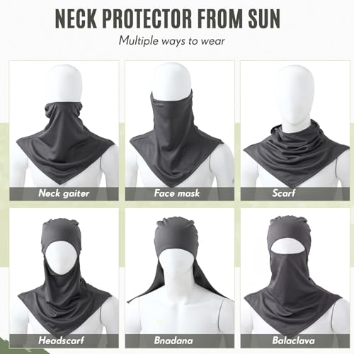 SATINIOR 3-Pack Summer Balaclava Mask Dark Gray Breathable Face Covering