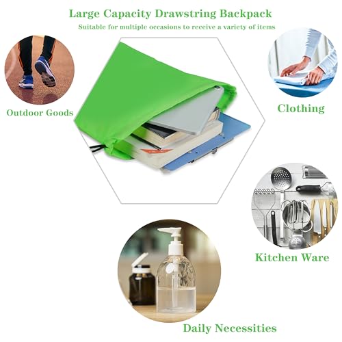 Drawstring Backpack Cinch Tote Bag - 10 Color Options, Lightweight Polyester