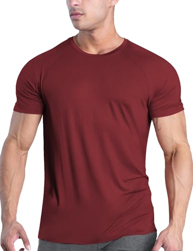 Men's Soft Gym T-Shirt - Large / Wine Red