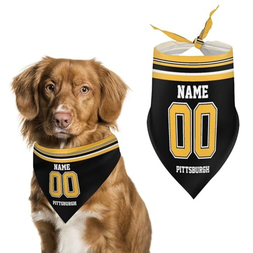 Personalized Pittsburgh Dog Bandana - Custom Name & Number - One Size