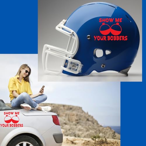 Funny Fishing Vinyl Decal - 6x4 Inches Red for Cars & Trucks