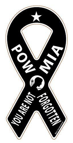 POW MIA Awareness Ribbon Decal - 7 x 3 Inch Vinyl Sticker