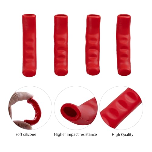 Silicone Bicycle Brake Lever Grip Covers - Universal Non-Slip Sleeves, Red