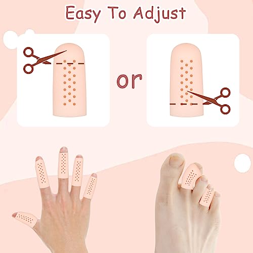 16Pcs Breathable Gel Finger Cots - Finger Protectors for Wounds - Pink
