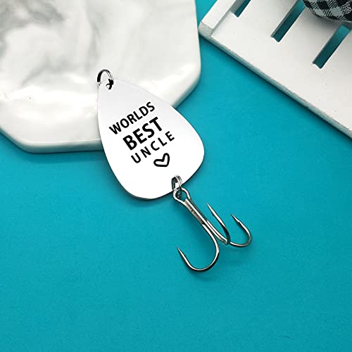 Worlds Best Uncle Stainless Steel Fishing Lure - Personalized Gift Idea
