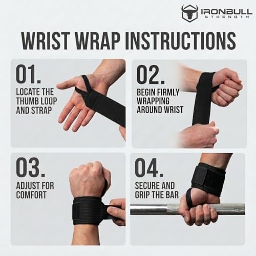 18-Inch Wrist Wraps for Weightlifting - Black V2