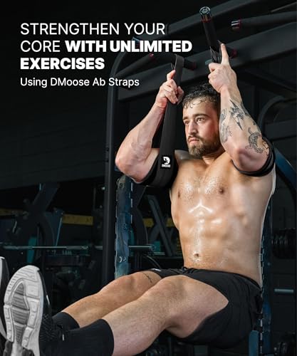 Hanging Ab Straps for Pull Up Bar - Black Padded Core Training