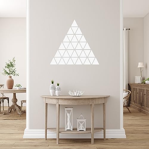 uxcell Acrylic Mirror Wall Stickers, 100Pcs Self Adhesive Removable Triangle Wall Decals for Home Living Room Bedroom Office DIY Decor (20mm, Black)