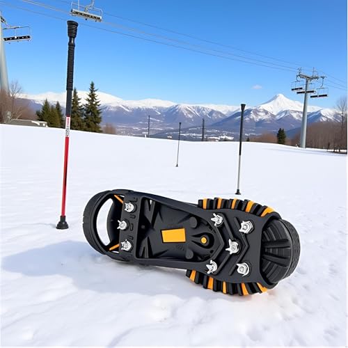 Large Non-Slip Ice Cleats with Stainless Steel Spikes for Boots