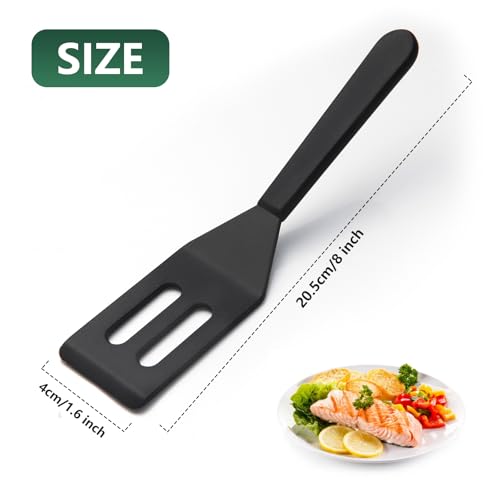 Small Silicone Spatula for Nonstick Cookware - Heat Resistant Mini Spatula (Black-2)