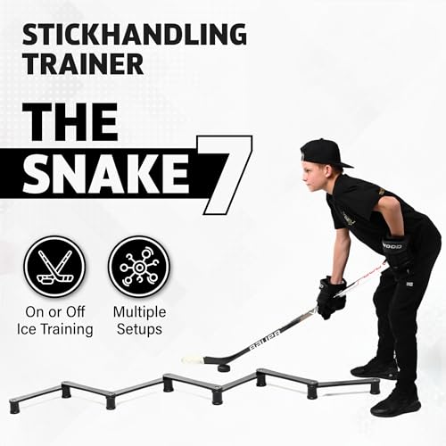ACE HOCKEY Snake 7 Stickhandling Trainer - Dryland Hockey Puck Control Aid