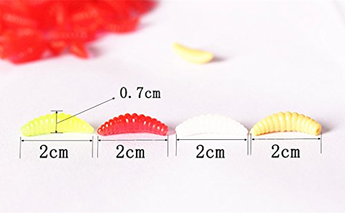 Artificial Fishing Waxworm Lure Baits - Cream, 100pcs