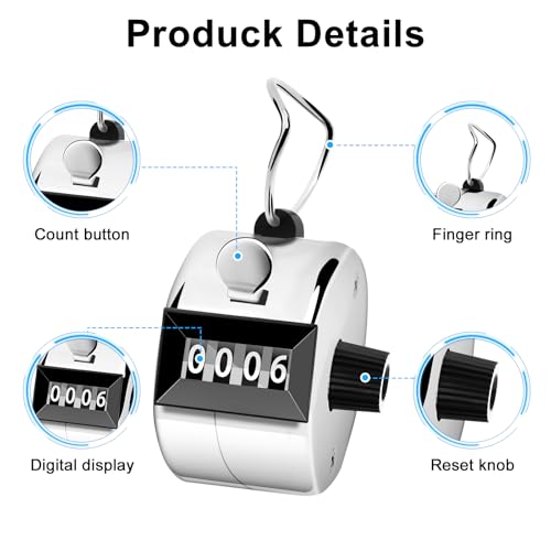 2 Pack Metal Hand Tally Counters - Accurate Clicker Counters