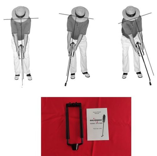 GOLFERDOC Dual-Handle Putter Training Aid, Brand, Swing Trainer,Golf Putting Alignment Tool, Professional Practice Equipment with Manual