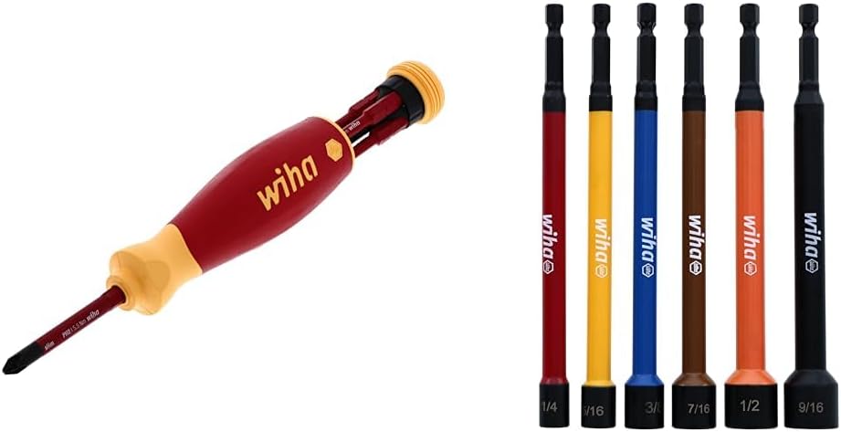 Wiha 6-Piece Insulated SlimLine PocketMax Multi-Driver Set for Safe Electrical Work
