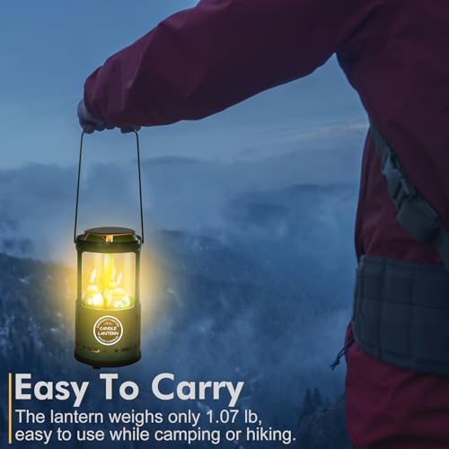 Candle Lantern, Camping Gear for Campers and Emergency Use, Without Candles (Original Green)
