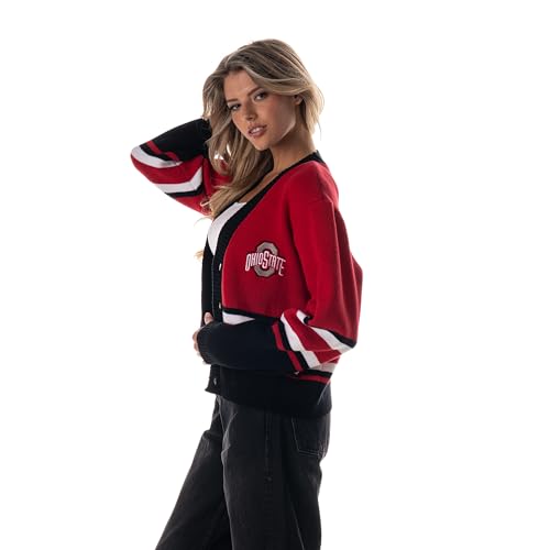 Ohio State Cropped Jacquard Cardigan - Medium
