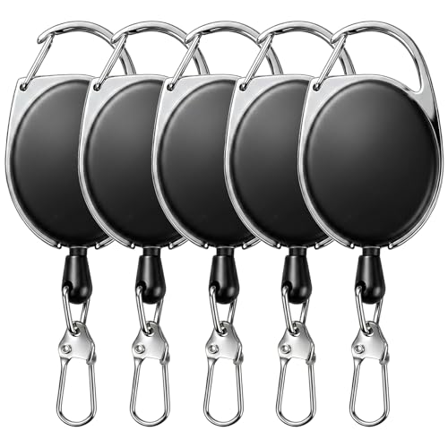 Fly Fishing Gear Retractor 5 Pcs - Black Fishing Tools