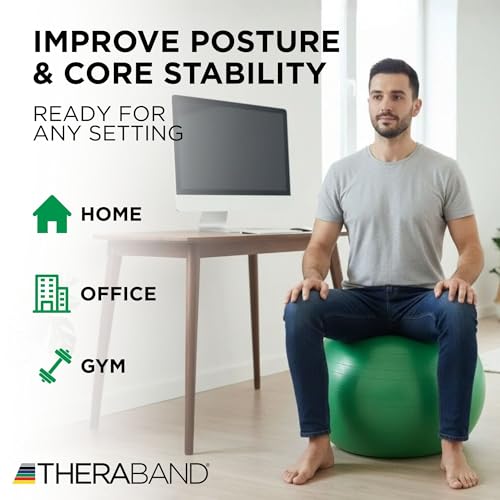 26-Inch Stability Ball for Posture, Balance & Core Fitness - Green