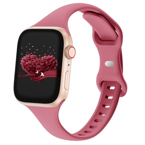 Slim Silicone Sport Strap for Apple Watch 38mm-49mm - Hibiscus