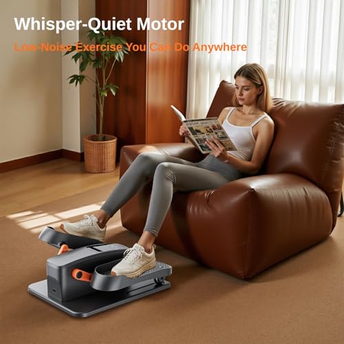 Under Desk Elliptical Exercise Machine - Portable Leg Pedaler with 12 Speeds & Remote