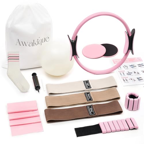 Home Pilates Kit with Ring & Ball Set - Beige Ankle Weights