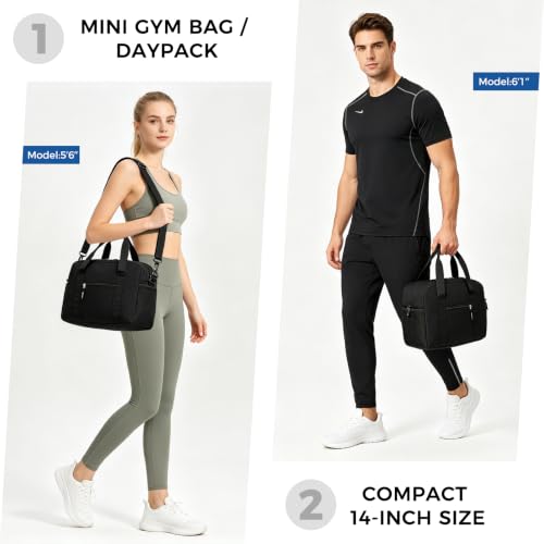 Compact 14-Inch Gym Bag - Lightweight Mini Duffle for Travel