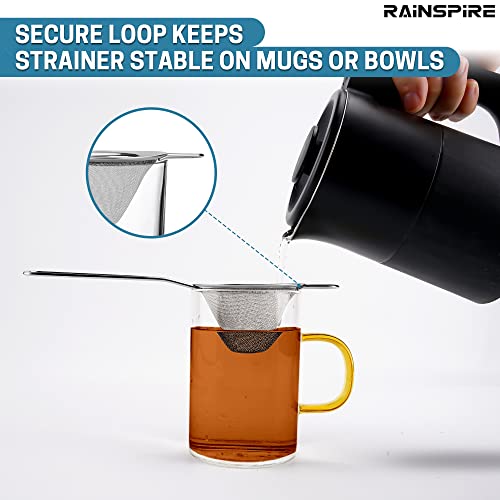Fine Mesh Tea Strainer with Reinforced Handle - Silver