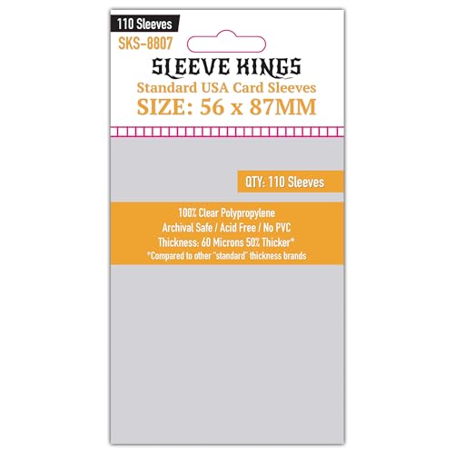Standard USA Card Sleeves - 56x87mm, 60 Micron, 110 Count