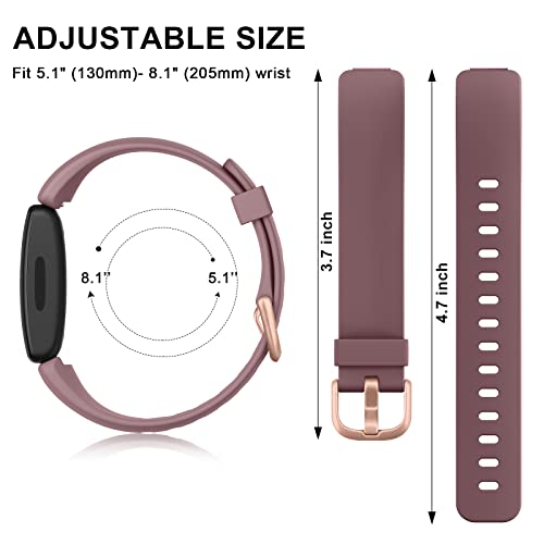 Fitbit Inspire 2 Bands - Adjustable Sport Wristbands - Starlight/Smoke Violet/Milk Tea/Light Pink - 4 Pack
