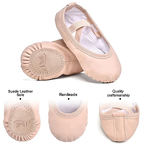 Soft Leather Ballet Shoes for Girls & Boys - Split Sole Dance Slippers