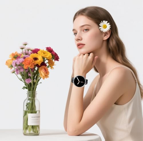 Two-Tone Flower Engraved Bands Compatible with Galaxy Watch 9/8