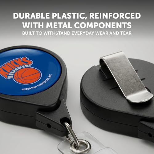 New York Knicks Retractable Badge Holder - Domed Logo